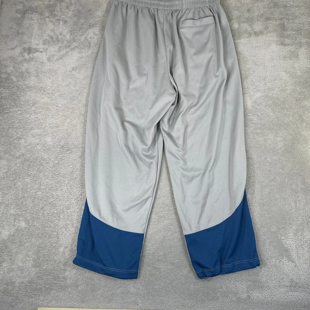Jordan Basketball Pants Mens 2XL Gray Blue Y2K Mesh Embroidered Jumpman Baggy